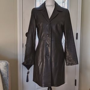 👗 Black Leather Coat